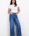 AMONG THE BRAVE ZOEY PETITE HIGH RISE WIDE LEG POCKET JEAN
