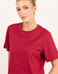 AMONG THR BRAVE SUBURB RED BOXY CROP TEE