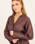 STORIES BE TOLD SUNDIAL SEMI SHEER CORSET DETAIL WAIST SHIRT