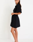AMONG THE BRAVE SUNDOWN PUFF SHORT SLEEVE MINI SHIRT DRESS