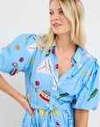 AMONG THE BRAVE SUNDOWN HOLIDAY PUFF SHORT SLEEVE MIN SHIRT DRESS