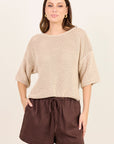 RE:UNION LIFESTYLE LINEN TIE WAIST SHORTS