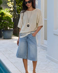 STORIES BE TOLD MAVERICK KNEE LENGTH BERMUDA DENIM SHORTS