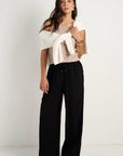 STORIES BE TOLD ONYX TOWNIE VELVET STRIPE WIDE LEG PANT