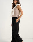 STORIES BE TOLD ONYX TOWNIE VELVET STRIPE WIDE LEG PANT