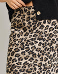 STORIES BE TOLD RECORD SATIN LEOPARD SATIN BIAS MAXI SKIRT