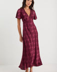 GEORGIA ZOE TRAM JACQUARD BIAS FLARED MAXI DRESS