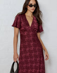 GEORGIA ZOE TRAM JACQUARD BIAS FLARED MAXI DRESS