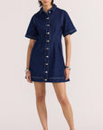 STAPLE THE LABEL AUGUSTA DENIM MINI DRESS