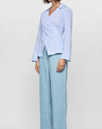 STAPLE THE LABEL AYRA STRIPE WRAP TOP