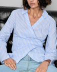 STAPLE THE LABEL AYRA STRIPE WRAP TOP