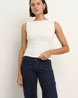 AMONG THE BRAVE UNTAMED LACE SLEEVELESS BOATNECK TOP