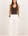 REUNION WELLNESS LINEN PULL ON WIDE LEG PANTS