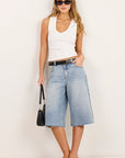 STORIES BE TOLD MAVERICK KNEE LENGTH BERMUDA DENIM SHORTS