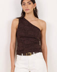 GEORGIA ZOE VIRTUE LACE ONE SHOULDER TOP