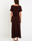 AMONG THE BRAVE VORTEX WAIST TIE KNIT TEE SHIRT DRESS