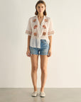 AUGUSTE VESPER EMBROIDERED BLOUSE