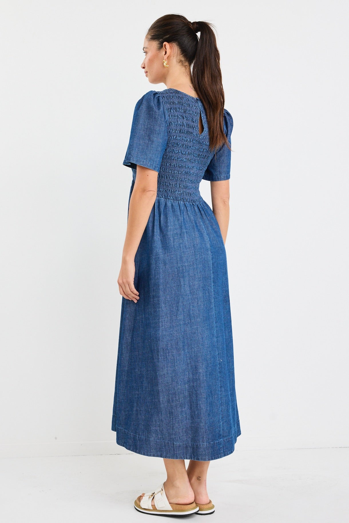RE:UNION WREN COTTON SS SHIRRED BODICE MIDI DRESS – Boutique on Main Street