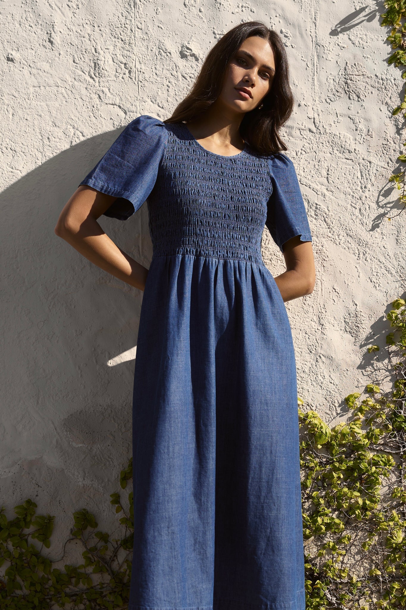 RE:UNION WREN COTTON SS SHIRRED BODICE MIDI DRESS – Boutique on Main Street