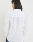 BY ROSA. ZINNIA RAMIE LACE TRIM LONG SLEEVE SHIRT