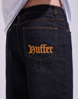 HUFFER BLOCK DENIM EMB PANT- INDIGO