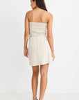 LOVE LULU VERVE POCKET FRONT LINEN BLEND MINI SKIRT