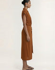 STAPLE THE LABEL SOLENE WRAP MIDI DRESS