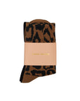 KAREN WALKER LEOPARD SOCKS 2 PACK - TAN/BLACK