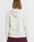 KAREN WALKER CAMPUS CABLE KNIT HOODIE