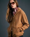 KAREN WALKER CAMPUS CABLE KNIT HOODIE