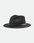 BRIXTON MESSER FEDORA - BLACK/BLACK