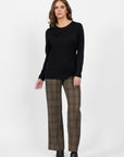 VASSALLI 100% MERINO BASIC LONG SLEEVE CREW NECK TOP