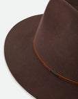 BRIXTON WESLEY PACKABLE FEDORA - CHOCOLATE