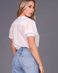 STORM SHORT SLEEVE LACE DETAIL SHIRT