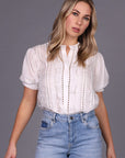 STORM SHORT SLEEVE LACE DETAIL SHIRT