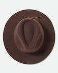BRIXTON WESLEY PACKABLE FEDORA - CHOCOLATE