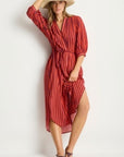 SEA LEVEL VACAY BOHO LONG SHIRT DRESS