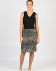 VASSALLI PRINTED LIGHTWEIGHT SKIRT W CENTRE BACK VENT
