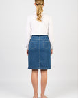 VASSALLI PLAIN DENIM SKIRT W BACK VENT
