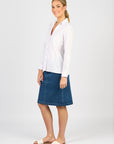 VASSALLI PLAIN DENIM SKIRT W BACK VENT