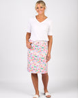 VASSALLI PRINTED LIGHTWEIGHT SKIRT W BACK CENTRE VENT