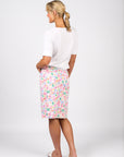 VASSALLI PRINTED LIGHTWEIGHT SKIRT W BACK CENTRE VENT