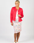 VASSALLI PRINTED LIGHTWEIGHT SKIRT W BACK CENTRE VENT