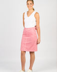 VASSALLI PRINTED LIGHTWEIGHT SKIRT W CENTRE BACK VENT