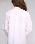 VASSALLI MANHATTAN SHIRT RUFFLE TRIM V NECK