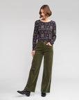 VASSALLI EMPIRE CORD PANT WIDE LEG FULL LENGTH
