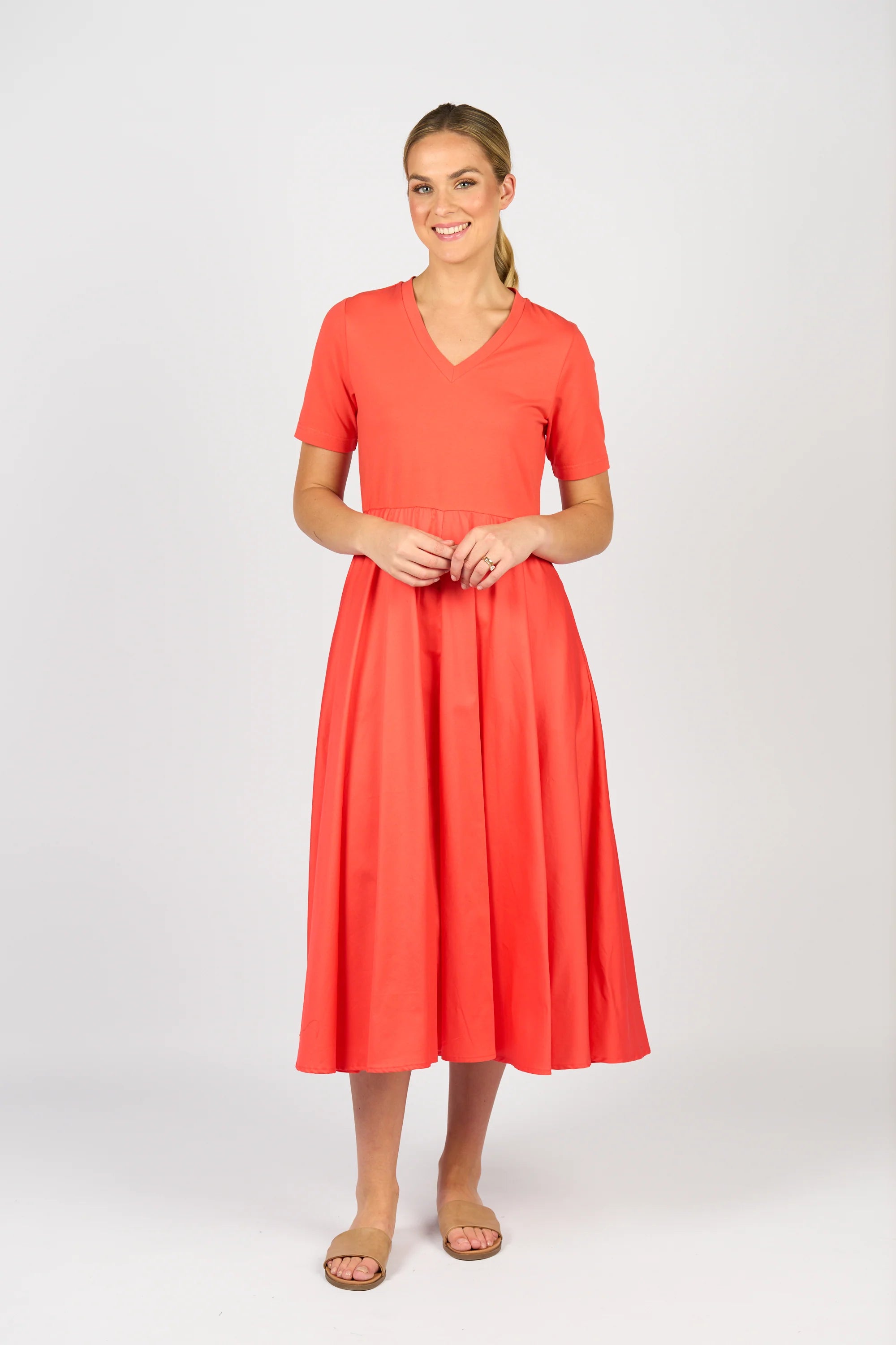 VASSALLI T-SHIRT DRESS WITH WOVEN SKIRT – Boutique on Main Street