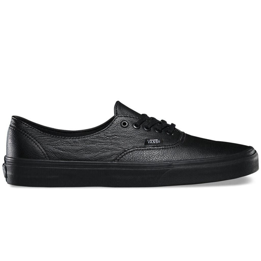 Ladies black leather vans size 6 Clearance