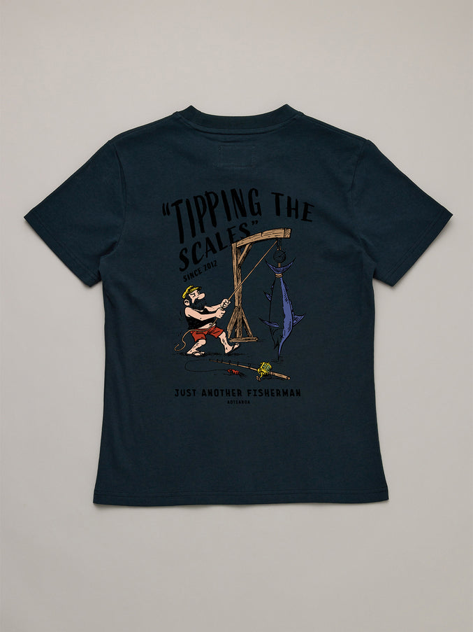 JUST ANOTHER FISHERMAN MINI TIPPING THE SCALES TEE