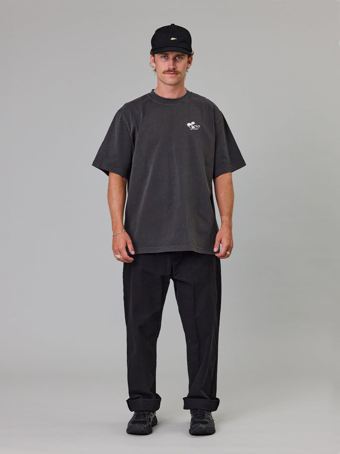 JUST ANOTHER FISHERMAN CASTING HEAVY SHORE TEE AGED BLACK